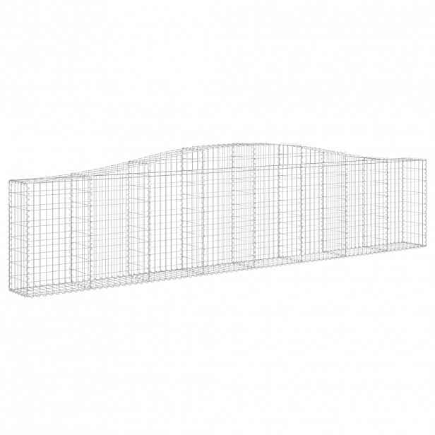 vidaXL Klenutý gabionový koš 400 x 30 x 80/100 cm pozinkované železo