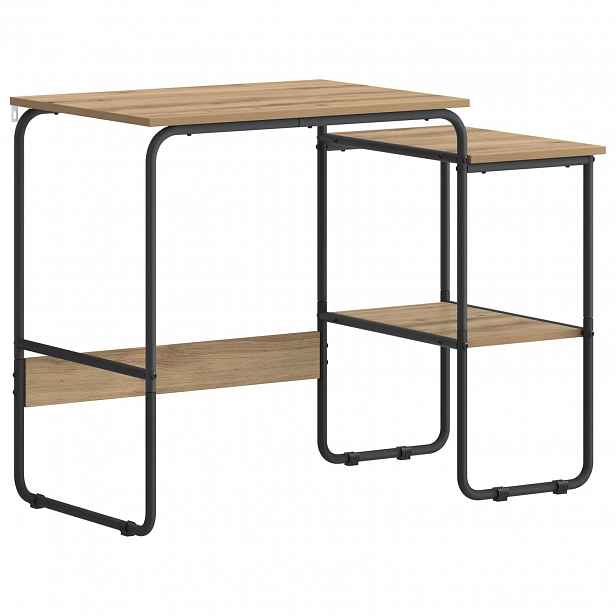 vidaXL Stůl s úložným prostorem Dub artisan 100 x 50 x 75 cm