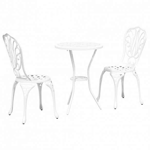 vidaXL Zahradní bistro set 3 ks Bílá Hliník