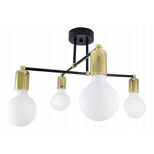 Závěsné Stropní Svítidlo Zlatý Loftový Lustr Kovový Moderní Edison