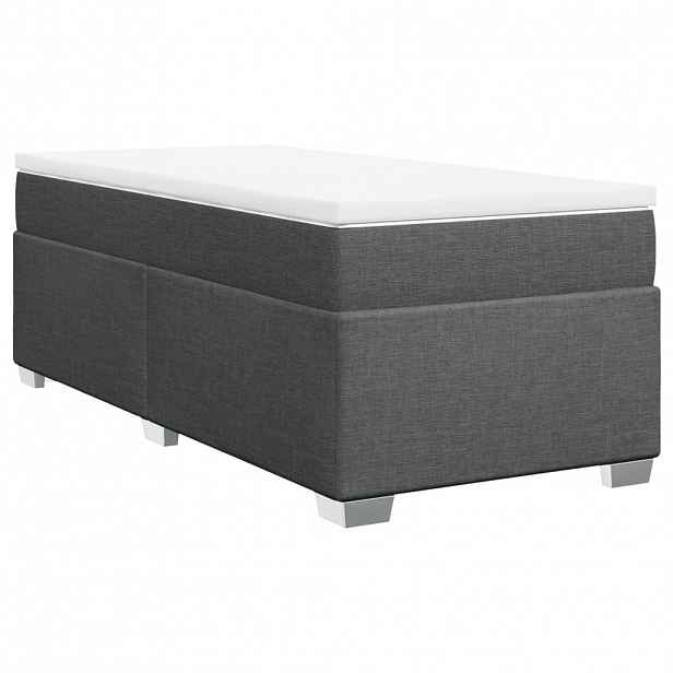 vidaXL Box spring postel s matrací tmavě šedá 90x190 cm textil