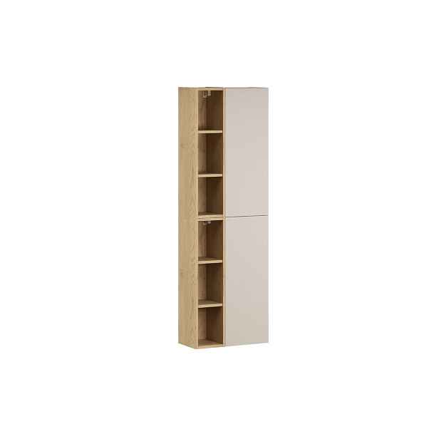 Comad Závěsná horní vysoká koupelnová skříňka Dalia Cashmere 50 cm kašmírová/dub cremona