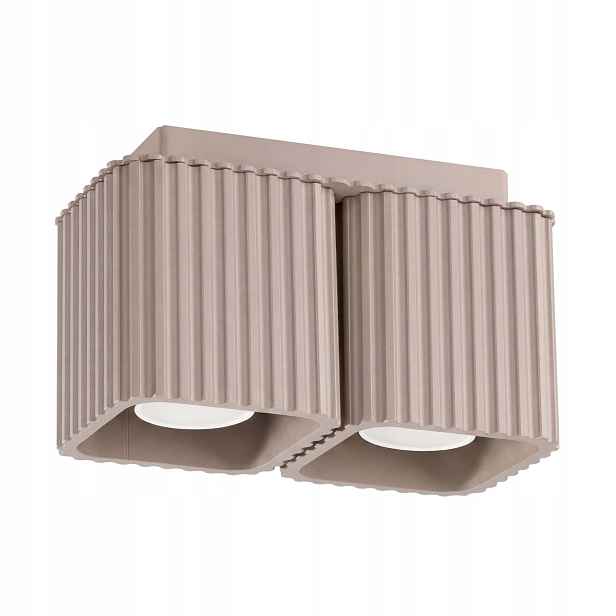 Sollux Lighting dvojitý stropní spot taupe rýhovaný 2xGU10 10W Riff
