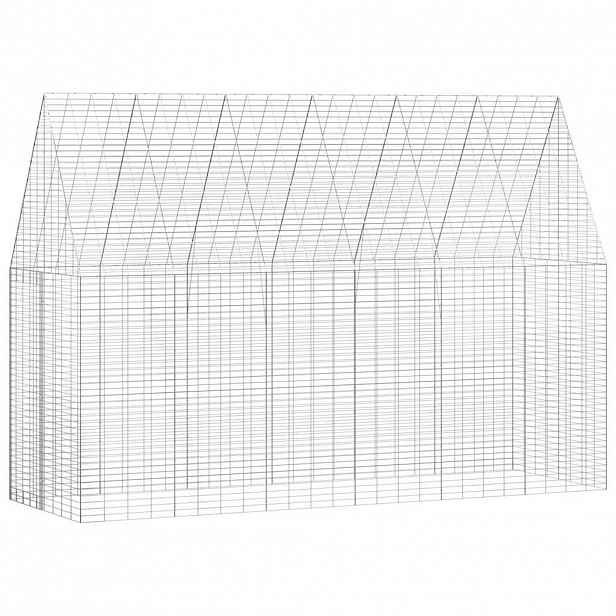vidaXL Klec pro králíky Stříbrná 300 x 100 x 210 cm Pozinkovaná ocel