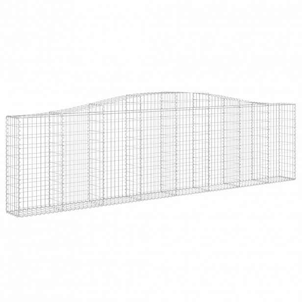 vidaXL Klenutý gabionový koš 400 x 30 x 100/120 cm pozinkované železo