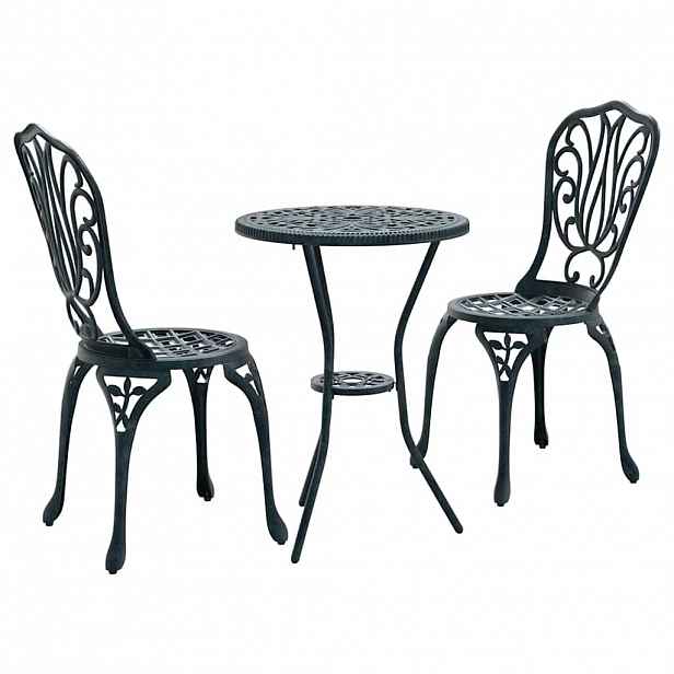 vidaXL Zahradní bistro set 3 ks Zelená Hliník
