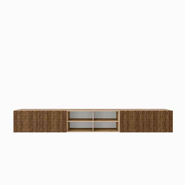 MASSENO ZÁVĚSNÝ TV STOLEK ROVA, 300/41/40 cm, dub Artisan /, dekor dub