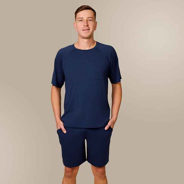 Svilanit pánské krátké pyžamo Lennox O – Imperial Blue