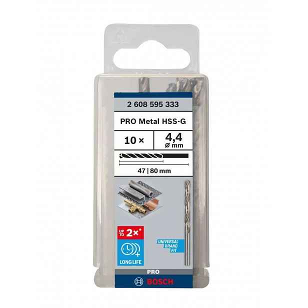 Bosch - Sada vrtáků do kovu, 4,4x80 mm, 10 ks 2608595333
