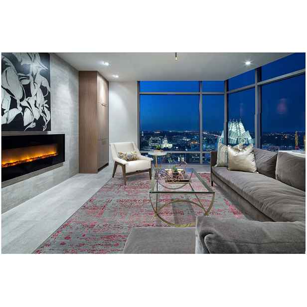 Ručně vázaný kusový koberec Diamond DC-JK ROUND Silver/pink, 275x365, růžová, chodba / předsíň, Diamond Carpets India