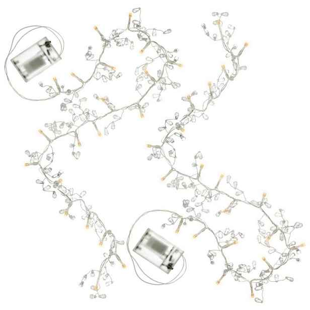Sada 2 ks světelných řetězů - 20 LED, teplá bílá