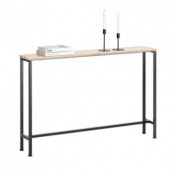 SoBuy KONZOLOVÝ STOLEK DO PŘEDSÍNĚ Světlý dub 120x20x80cm Industriální