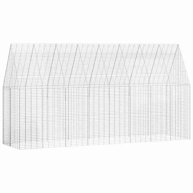 vidaXL Klec pro králíky Stříbrná 400 x 100 x 210 cm Pozinkovaná ocel