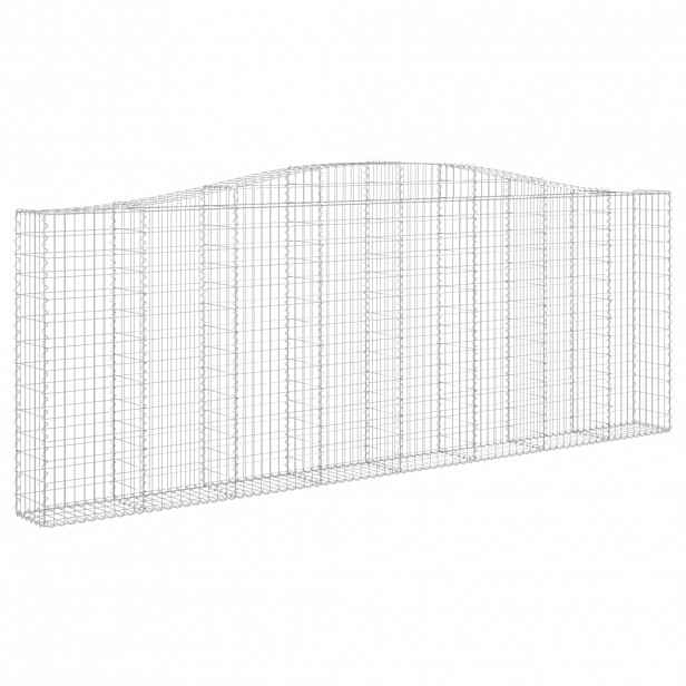vidaXL Klenutý gabionový koš 400 x 30 x 140/160 cm pozinkované železo