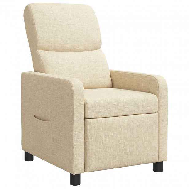 vidaXL Křeslo s funkcí ležení Krémová Polyester