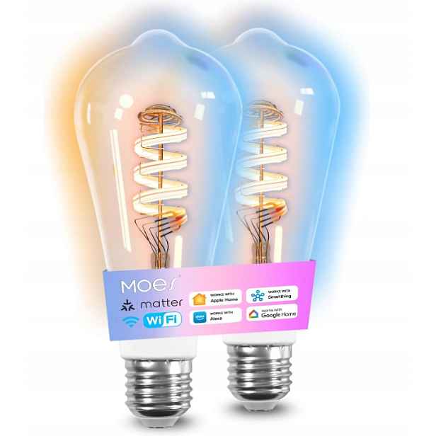 Žárovky Moes E27 smart WiFi Rgb Matter 2 kusy