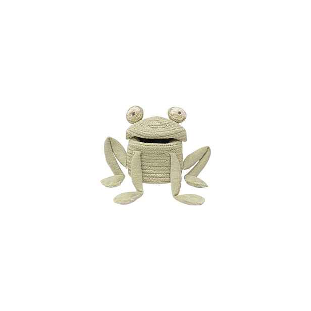 Zelený látkový dětský koš na hračky ø 15x15 cm Mini Fred the Frog – Lorena Canals