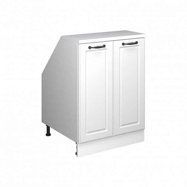 Vicco KUCHYŇSKÁ SKŘÍŇKA POD ŠIKMOU STŘECHU R-Line Bílý venkovský dům 60 cm se 2 dveřmi, korpus skříně hloubka 60 cm