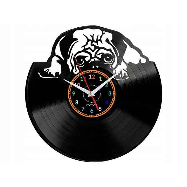 Mops Dekorativní Nástěnné Hodiny Moderní Vinylová Deska Vinyl Jako Dárek
