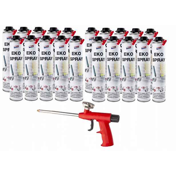 Pur Stříkací Pěna Polynor Eko Sada 20 x 750 ml s pistolí