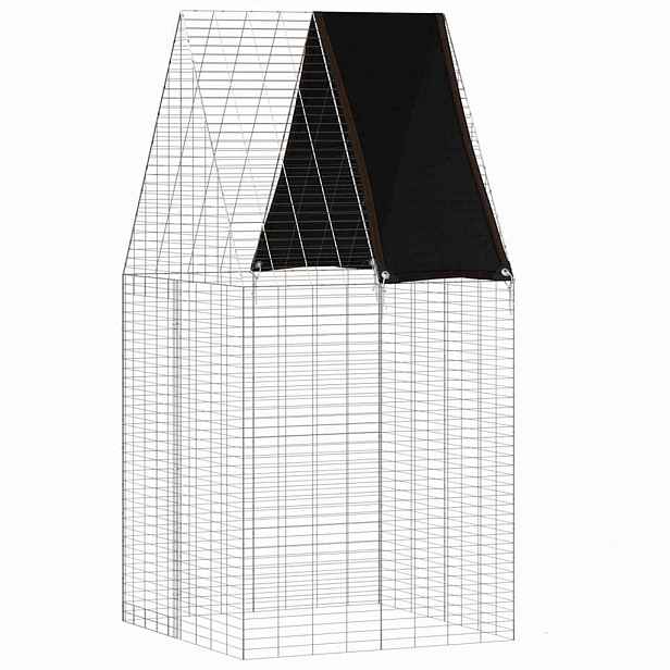 vidaXL Klec pro králíky Stříbrná 100 x 100 x 210 cm Pozinkovaná ocel