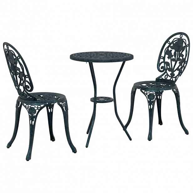 vidaXL Zahradní bistro set 3 ks Zelená Hliník