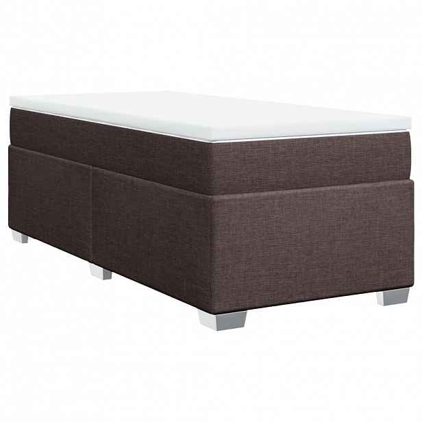 vidaXL Box spring postel s matrací tmavě hnědá 90x190 cm textil