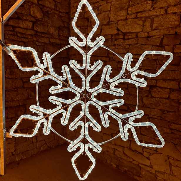 Easy Fix 2D LED světelná vločka XI, Ø 89 cm, ledově bílá, sada na veřejné osvětlení, hliník