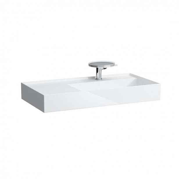 Laufen Kartell - Umyvadlo 90x46 cm, s 1 otvorem pro baterii, SaphirKeramik, s LCC, bílá H8103394001111