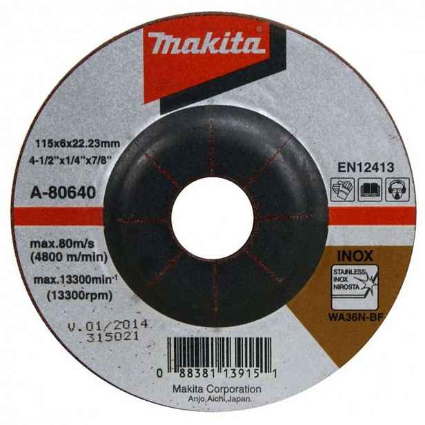 Makita - Brusný kotouč na nerezovou ocel 115x22,2 mm A-80640