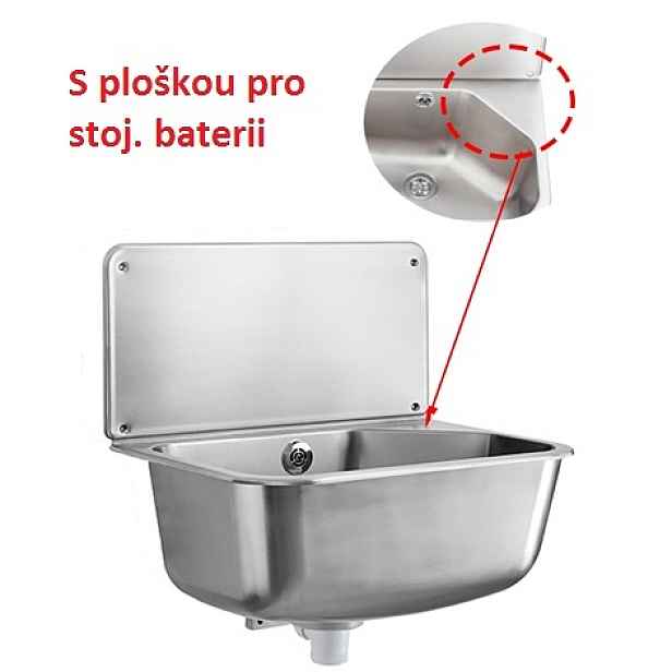 Německo Nerezová úklidová výlevka 490 x 480 x 365 pro stojánkovou baterii