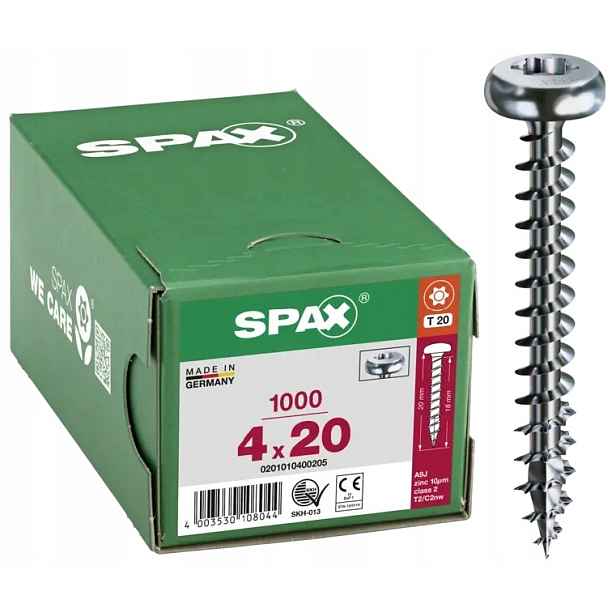 Šroub Polokulová Hlava 1000SZ 4.0*20 Hb Tx Mini Spax