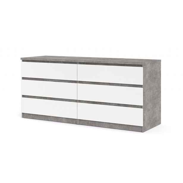 Tvilum Komoda Simplicitous I beton/bílá lesk