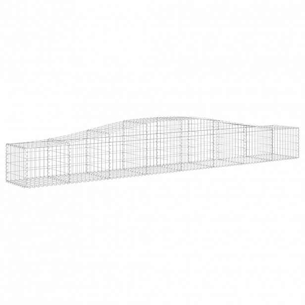 vidaXL Klenutý gabionový koš 400 x 50 x 40/60 cm pozinkované železo
