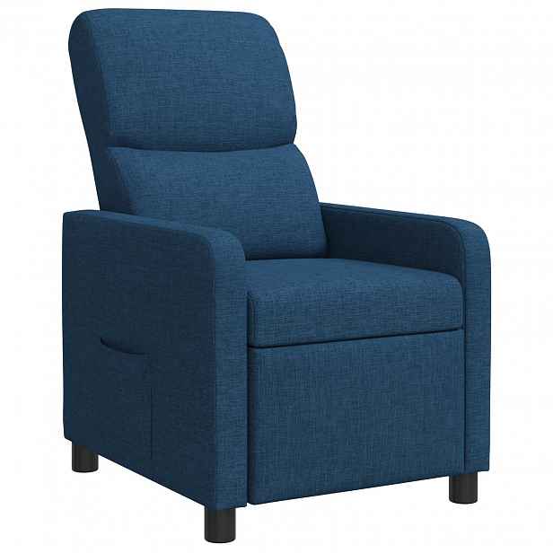 vidaXL Křeslo s funkcí ležení Modrá Polyester