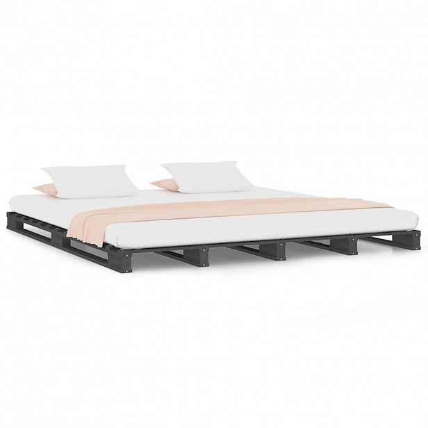 vidaXL Postel z palet šedá 120 x 190 cm masivní borovice Small Double