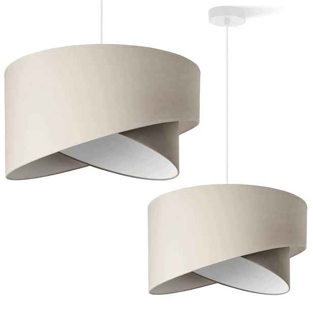 Závěsná Stropní Lustrová Lampa S Kašmírovým Stínidlem, Béžová, 45 CM
