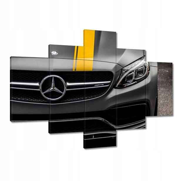 Obrazy 100x70 Mercedes Amg Žlutý proužek