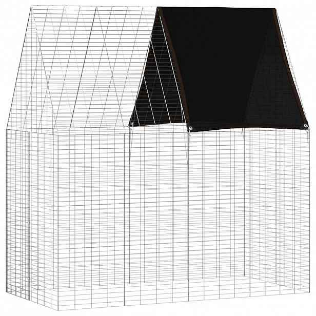 vidaXL Klec pro králíky Stříbrná 200 x 100 x 210 cm Pozinkovaná ocel