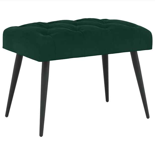 vidaXL Lavice s knoflíkovým prošíváním Tmavě zelená 60 x 40 x 45 cm