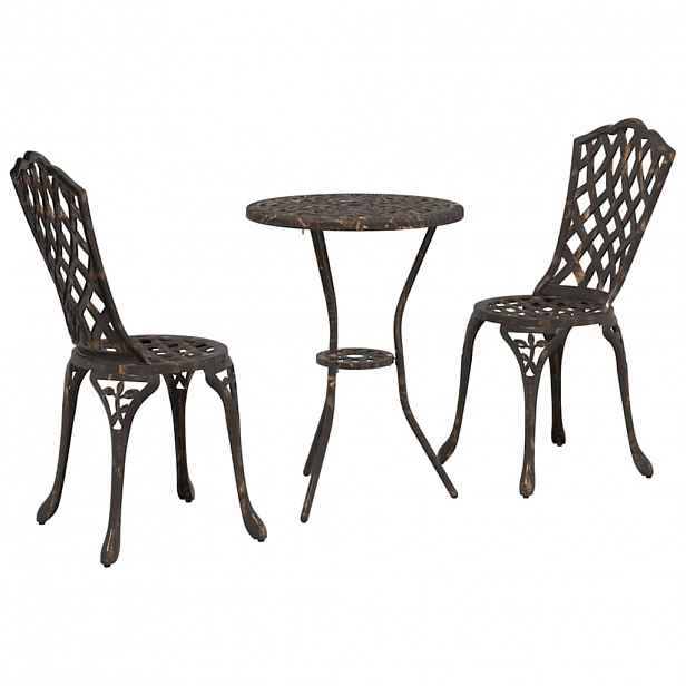 vidaXL Zahradní bistro set 3 ks Bronzová Hliník