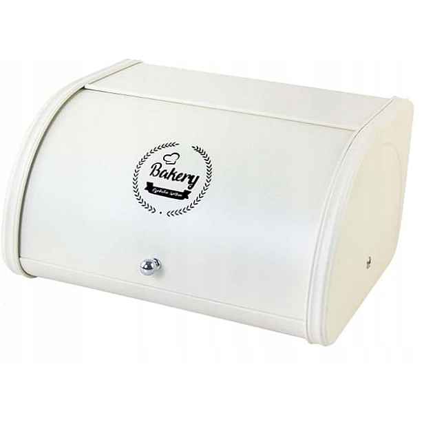HollyHOME Chlebník z nerezové oceli krémový 30,5 x 26 x 17,5 cm