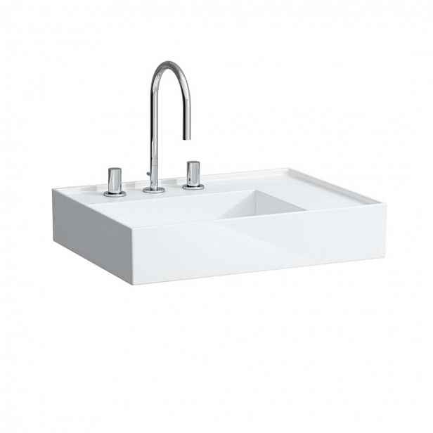 Laufen Kartell - Umyvadlo 60x46 cm, se 3 otvory pro baterii, SaphirKeramik, s LCC, bílá H8103344001581