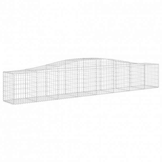 vidaXL Klenutý gabionový koš 400 x 50 x 60/80 cm pozinkované železo