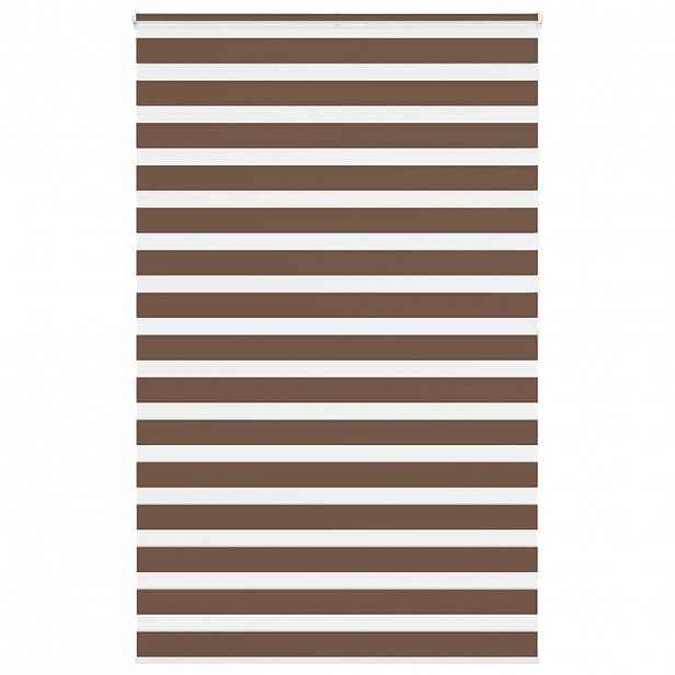 vidaXL Zebra roleta hnědá 145x200 cm šířka látky 140,9 cm polyester