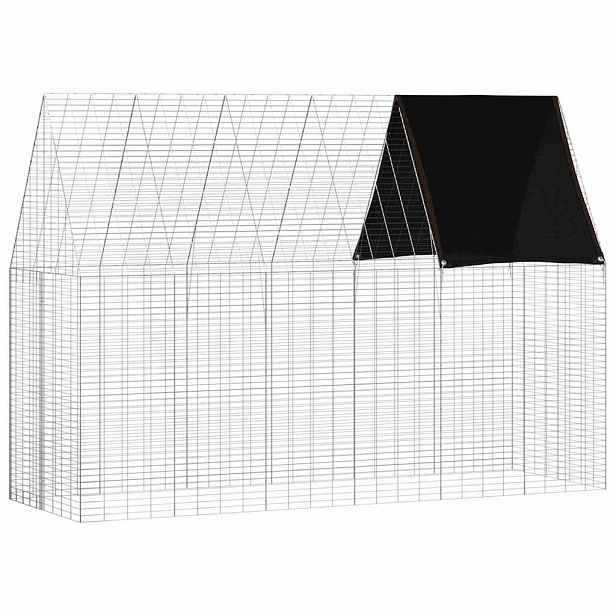 vidaXL Klec pro králíky Stříbrná 300 x 100 x 210 cm Pozinkovaná ocel