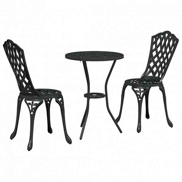 vidaXL Zahradní bistro set 3 ks Černá Hliník