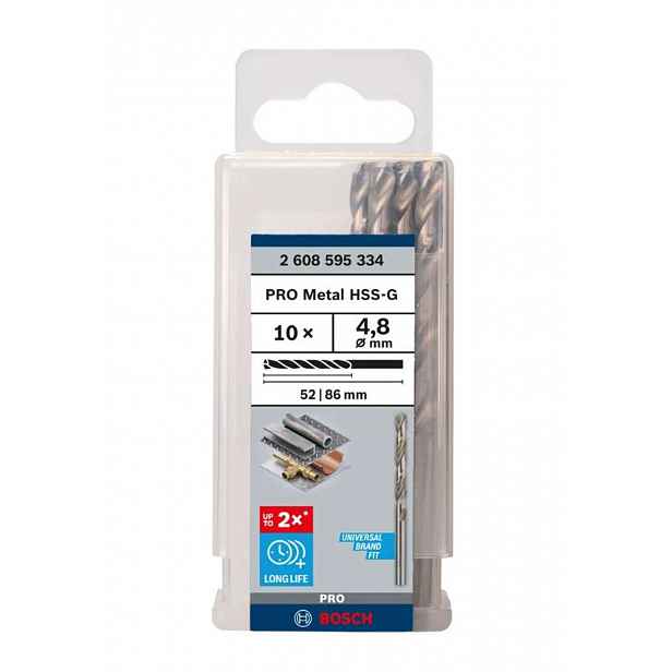 Bosch - Sada vrtáků do kovu, 4,8x83 mm, 10 ks 2608595334