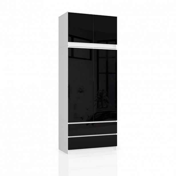 RAUMHIRSCH FURNITURE ŠATNÍK bílý, černý lesklý 234/90/51