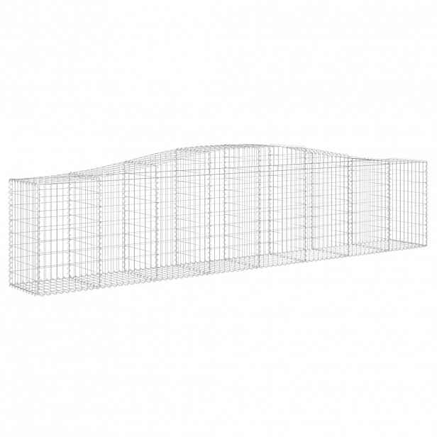 vidaXL Klenutý gabionový koš 400 x 50 x 80/100 cm pozinkované železo